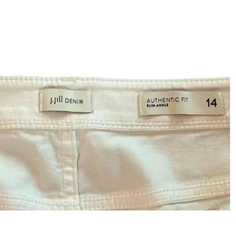 J.Jill Womens Denim Slim Ankle Pants Size 14 White Authentic Fit NWT - Picture 3 of 5